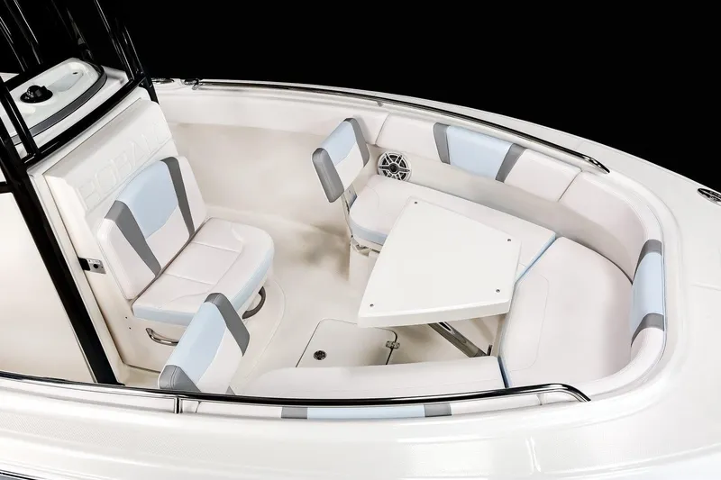 Slide: The Image of Manufacturer Provided Image: 2022 Robalo R230 Center Console boat, rear view with outboard motor. - 25