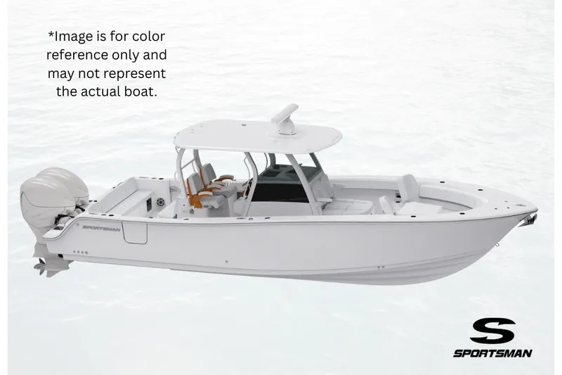 The Image of 2026 Sportsman Masters 247 Bay Boat, white, side view, on water, for color reference. - 0