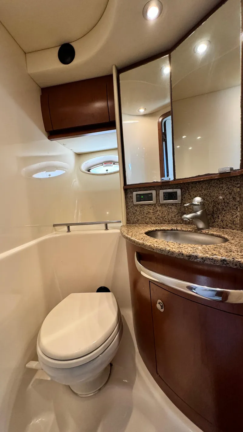 Slide: The Image of Luxurious bathroom in 2007 Sea Ray 44 Sundancer yacht with modern fixtures. - 4