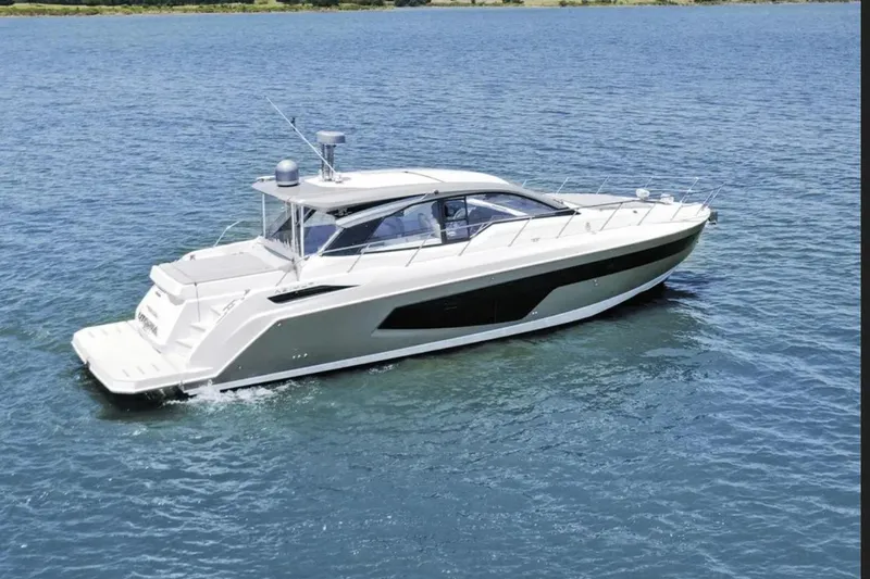 Slide: The Image of 2020 Azimut 51 Atlantis yacht cruising on open water. - 4