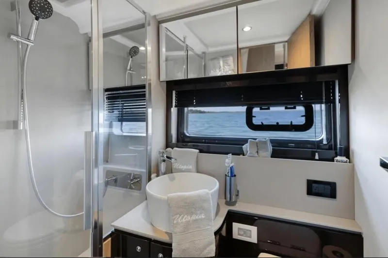 Slide: The Image of Luxurious interior of 2020 Azimut 51 Atlantis yacht with modern amenities. - 62