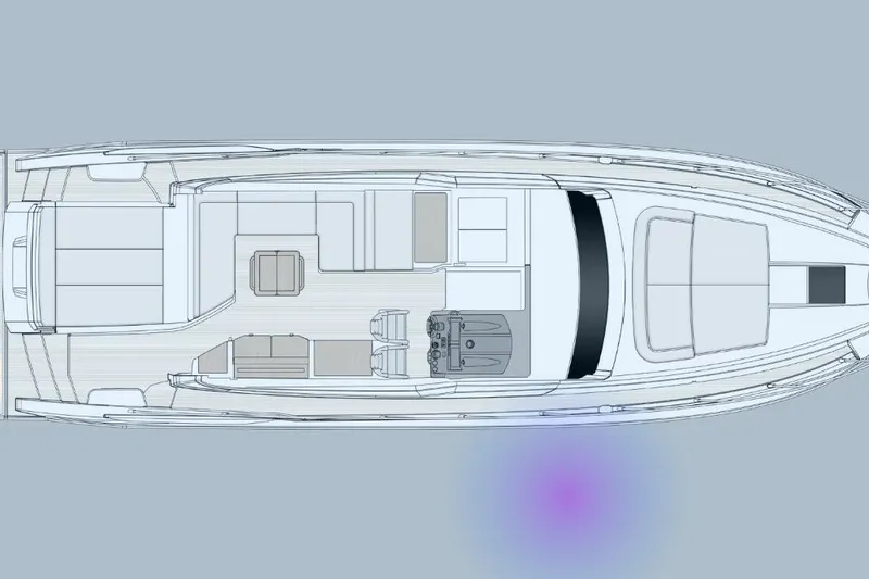 Slide: The Image of Top view layout of 2020 Azimut 51 Atlantis yacht, showcasing interior design. - 65