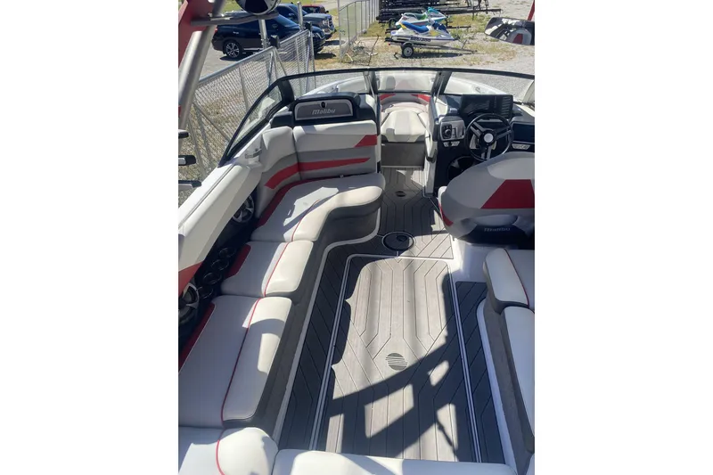 Slide: The Image of 2017 Malibu Wakesetter 23 LSV interior with spacious seating and modern dashboard. - 3