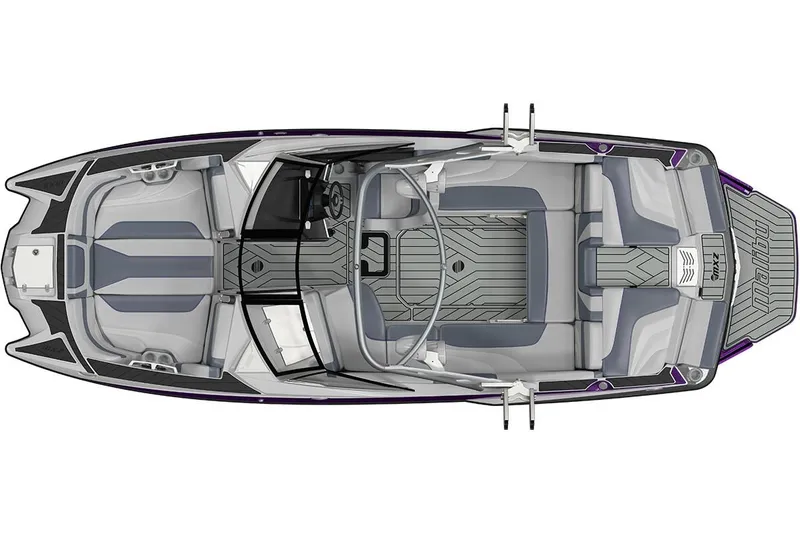 Slide: The Image of Manufacturer Provided Image: 2018 Malibu Wakesetter 22 MXZ top view, showcasing seating and deck layout. - 6