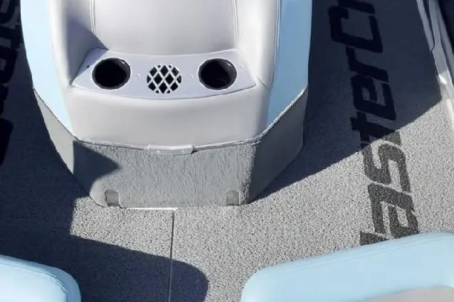 Slide: The Image of 2018 MasterCraft ProStar interior with cup holders and branded flooring. - 3