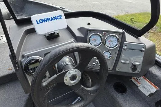 Slide: The Image of 2022 Tracker Pro Guide V-175 WT boat dashboard with Lowrance navigation system. - 7