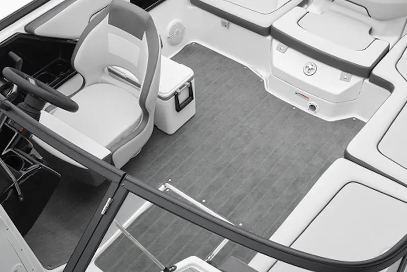 Slide: The Image of 2026 Yamaha Boats SX190 interior with sleek seating and modern steering console. - 4