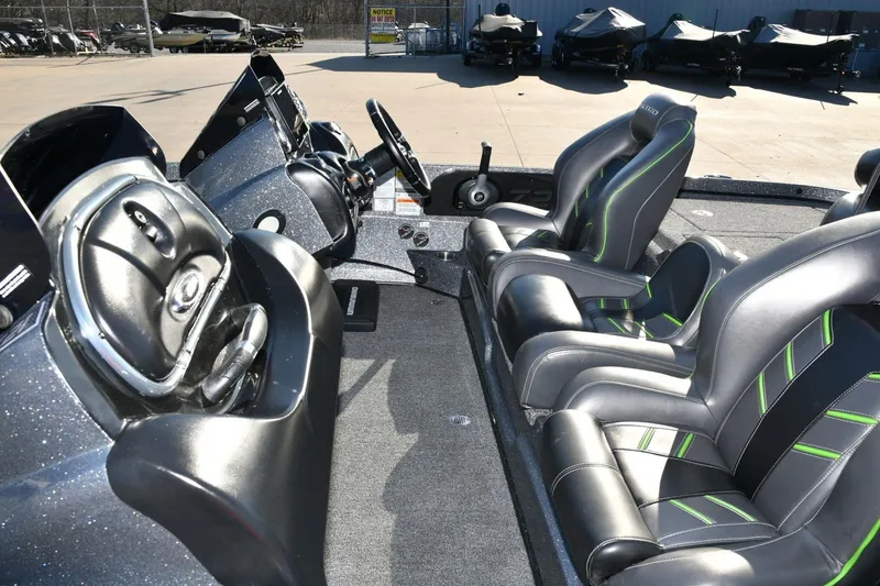 Slide: The Image of 2020 Nitro Z21 Pro boat interior with sleek seats and modern dashboard design. - 3