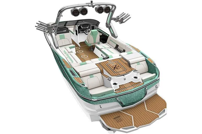 Slide: The Image of Manufacturer Provided Image: 2022 MasterCraft X24 boat interior with luxury seating and advanced features. - 7