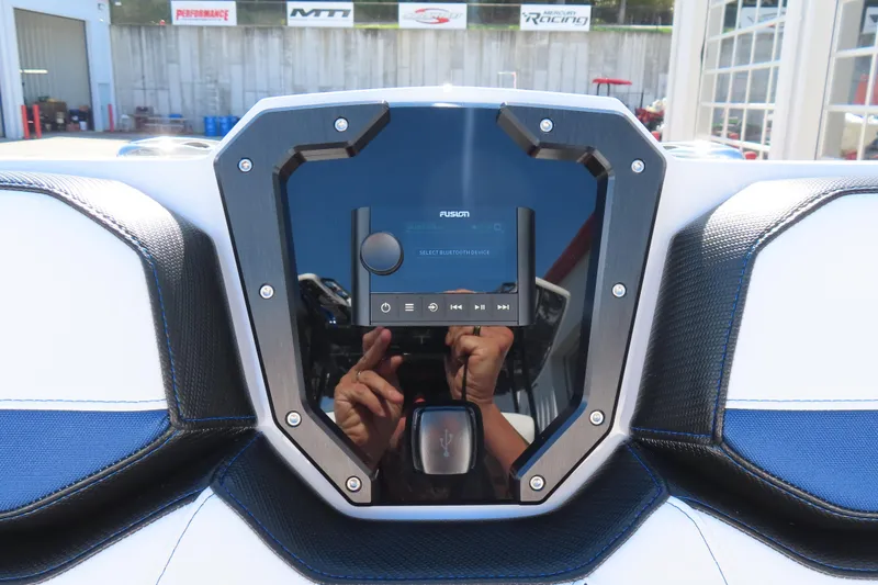 Slide: The Image of 2026 Sunsation 32CCX dashboard with Fusion audio system and sleek design. - 12