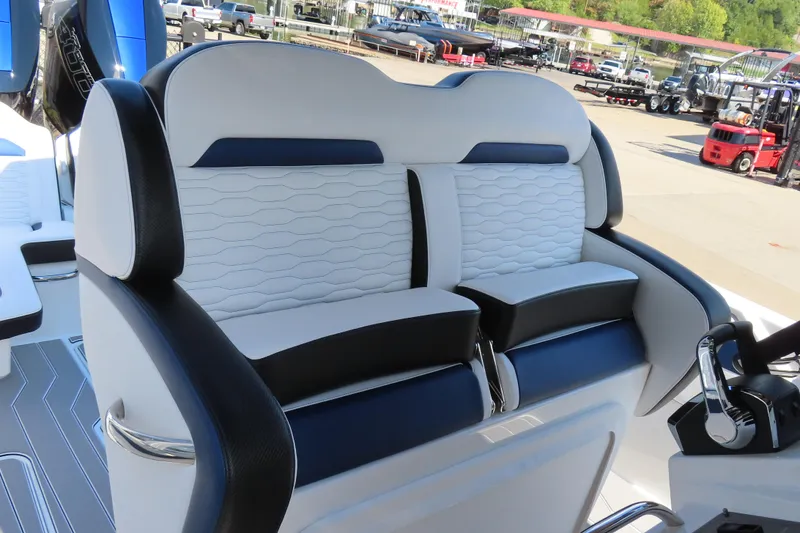 Slide: The Image of 2026 Sunsation 32CCX boat seating with modern design and luxurious upholstery. - 16