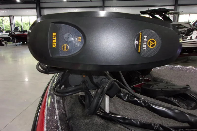 Slide: The Image of 2022 Skeeter boat with Ultrex i-Pilot trolling motor in showroom. - 16