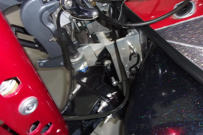 Slide: The Image of Close-up of 2022 Skeeter boat engine components and wiring. - 5