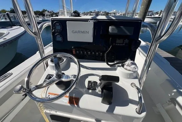 Slide: The Image of Control panel of 2022 Parker 2100 Special Edition boat with Garmin navigation system. - 9
