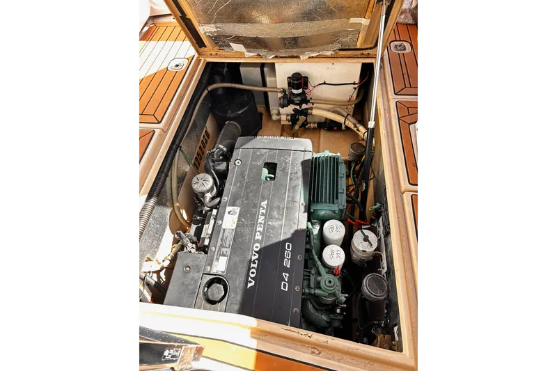 Slide: The Image of Engine compartment of a 2014 Cutwater C-28 boat with Volvo Penta D4 260 engine. - 28