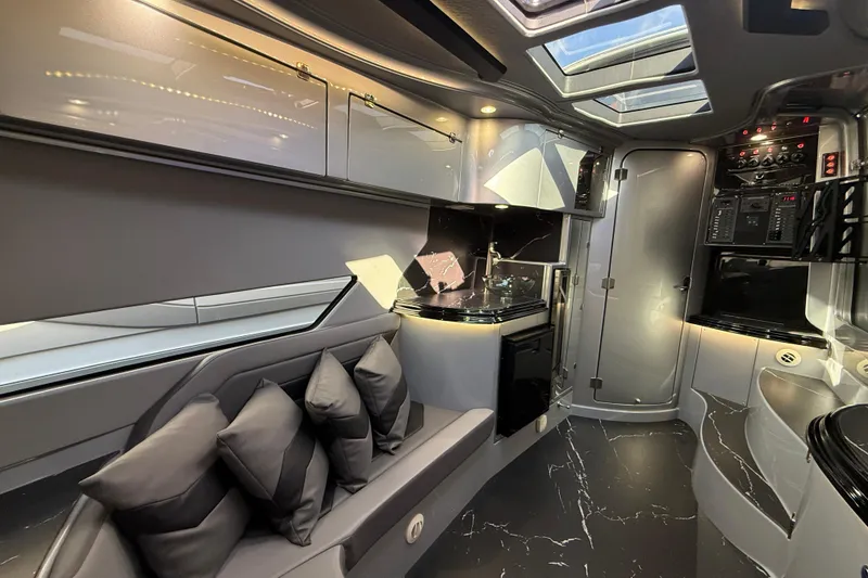 Slide: The Image of Luxurious interior of 2024 MTI 50v boat with modern design and sleek finishes. - 54