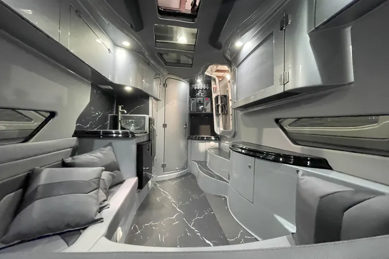 Slide: The Image of Modern bathroom interior in 2024 MTI 50v model, featuring sleek design and compact fixtures. - 8