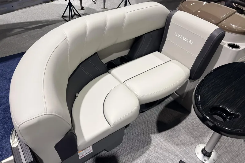 Slide: The Image of Luxurious seating on the 2026 Sylvan Mirage 820 CLZ DH pontoon boat. - 22