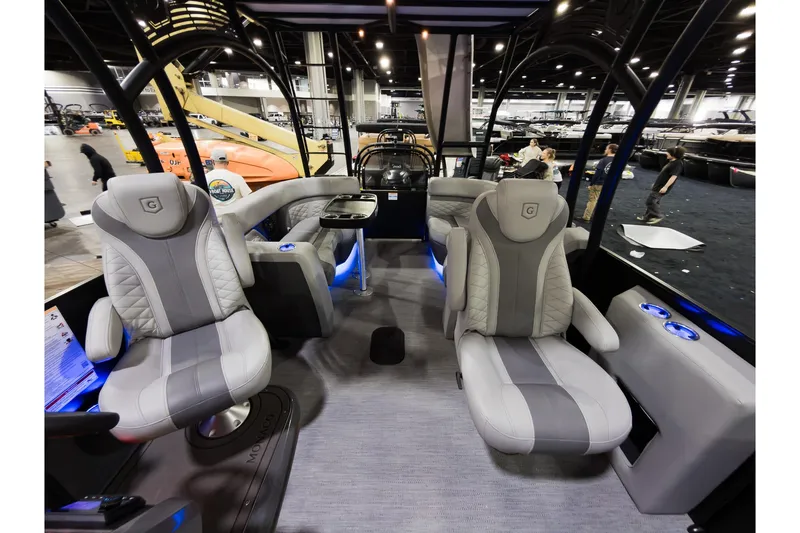 Slide: The Image of Luxurious interior of 2026 Godfrey Monaco 235 Sun Deck boat with plush seating. - 17