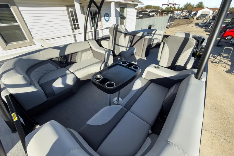 Slide: The Image of Luxurious seating on 2026 Godfrey Monaco 235 Sun Deck boat, featuring modern design and comfort. - 70