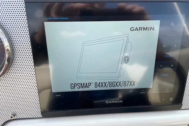Slide: The Image of Garmin GPSMAP display on 2008 Chris-Craft Launch 28 boat dashboard. - 17