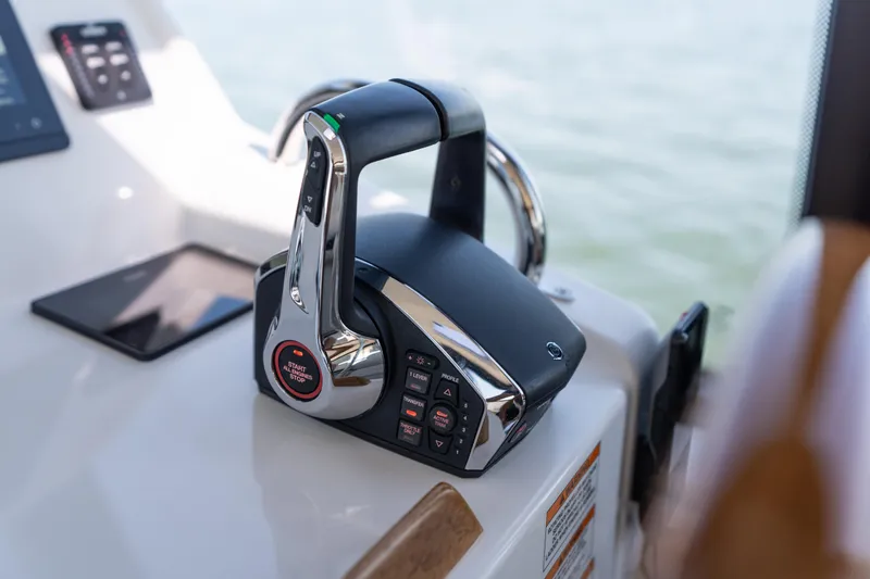 Slide: The Image of Helm of 2023 MJM Yachts 4 with advanced navigation displays and controls. - 12