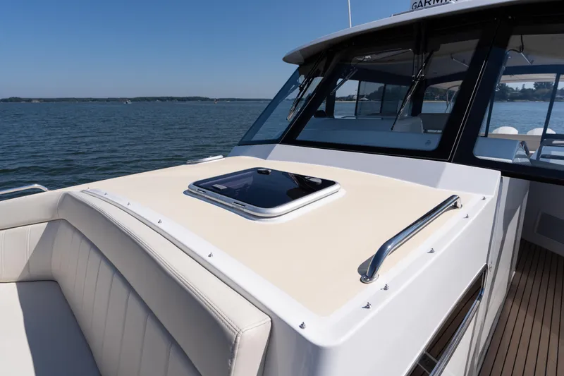 Slide: The Image of Modern galley kitchen on 2023 MJM Yachts 4, featuring sleek cabinetry and appliances. - 40