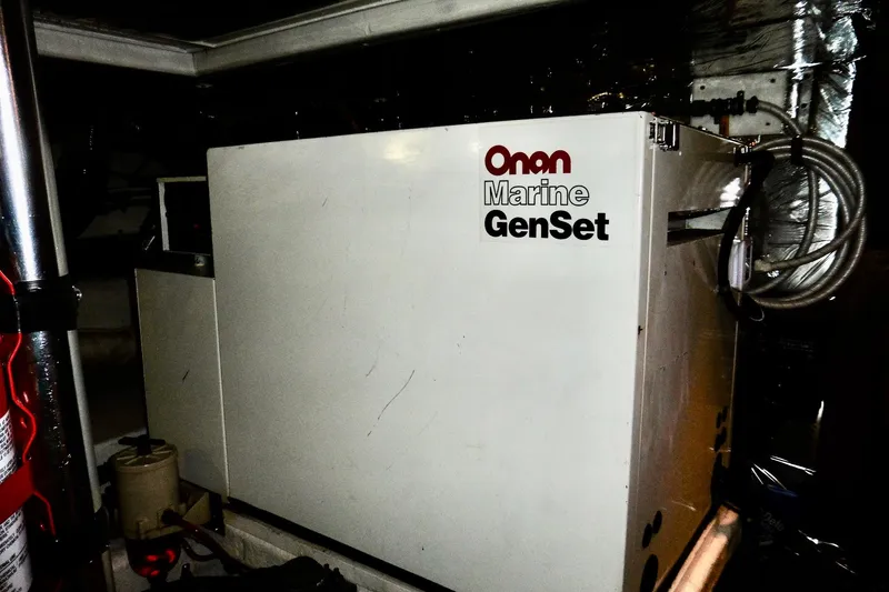 Slide: The Image of Onan Marine GenSet in 2000 Ocean Alexander 423 Classico engine room. - 104