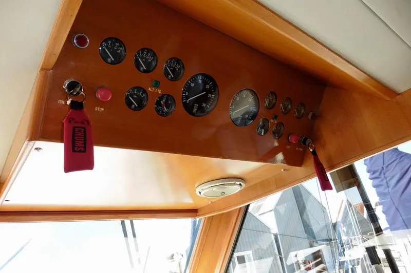 Slide: The Image of Luxurious interior of 1997 Ocean Alexander 426 Classico yacht with elegant seating and nautical decor. - 42