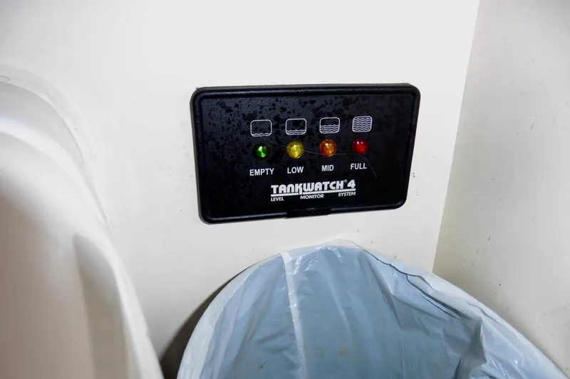 Slide: The Image of Interior view of 2000 Ocean Alexander 423 Classico yacht with wooden finishes and large windows. - 60