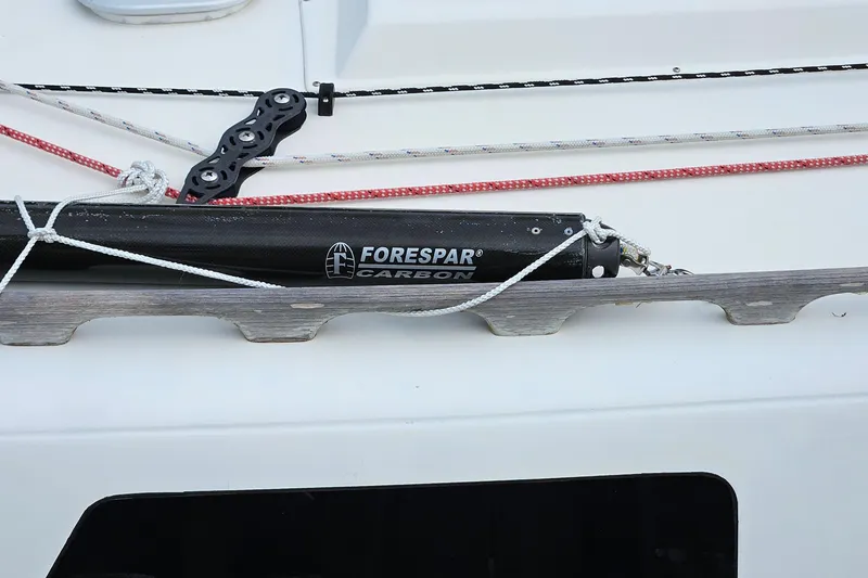 Slide: The Image of Close-up of a 1977 Peterson 34 Sloop with Forespar carbon rigging. - 4