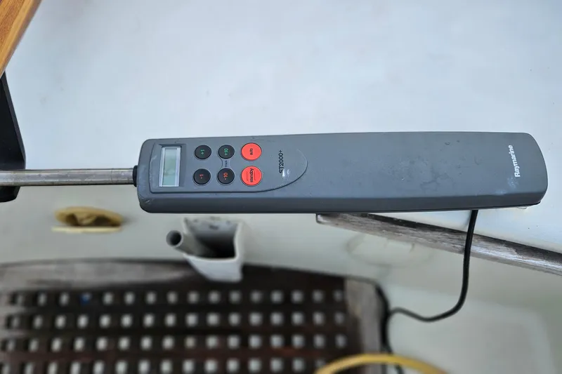 Slide: The Image of Autopilot control on 1977 Peterson 34 Sloop sailboat deck. - 40