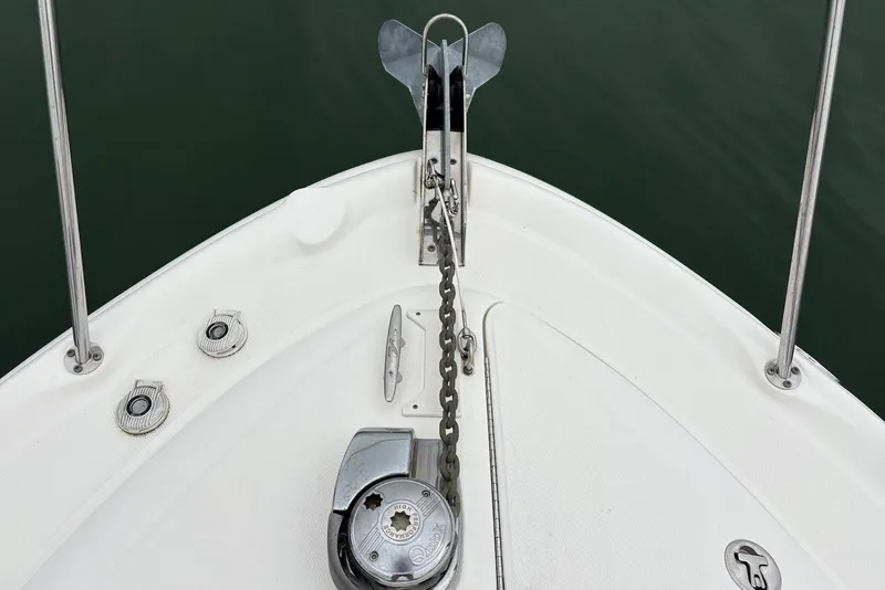 Slide: The Image of Bow of 2007 Sea Ray 340 Sundancer with anchor and chain mechanism. - 6