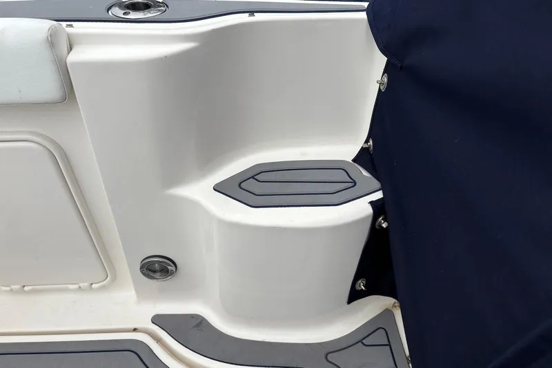 Slide: The Image of 2007 Sea Ray 340 Sundancer boat step detail with black non-slip surface. - 8