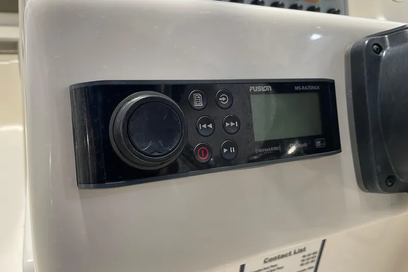 Slide: The Image of Fusion MS-RA70NSX stereo system on 2021 Key West 239 DFS boat dashboard. - 24