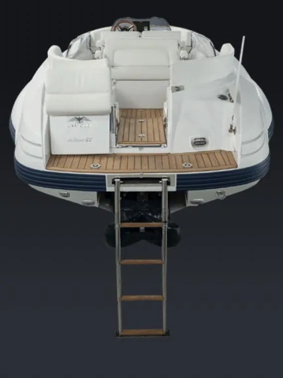 Slide: The Image of 2008 Castoldi Jet Tender 23 boat with teak deck and boarding ladder. - 10