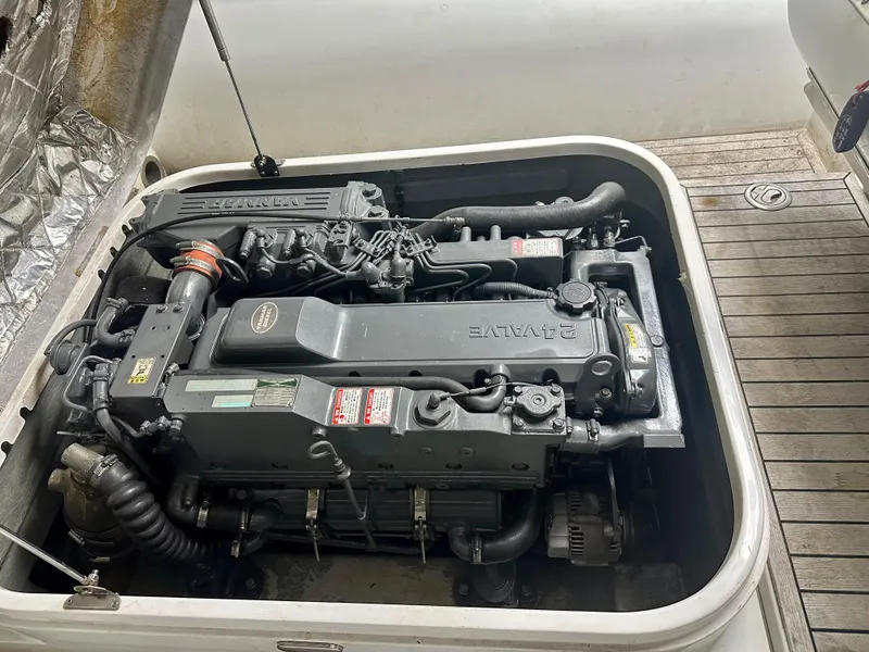 Slide: The Image of 2008 Castoldi Jet Tender 23 engine compartment with Yanmar engine. - 11