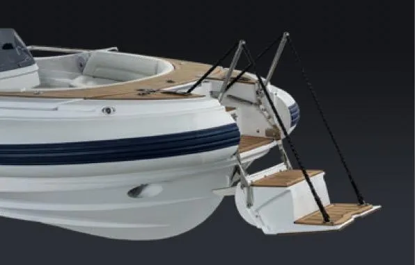 Slide: The Image of 2008 Castoldi Jet Tender 23 with wooden deck and boarding ladder. - 9