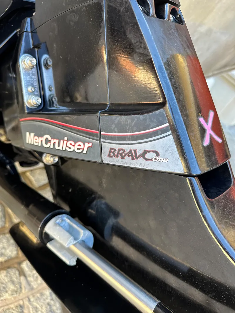 Slide: The Image of Close-up of a 2008 Zodiac 24 MerCruiser Bravo One engine. - 13