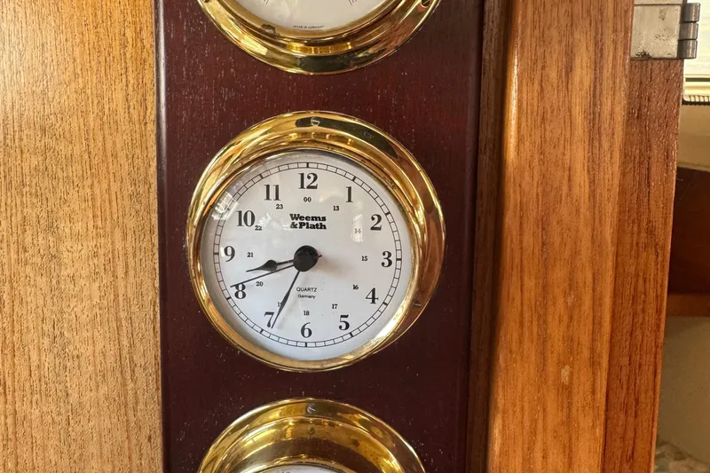 Slide: The Image of Weems & Plath clock on 1994 Catalina 320 yacht, mounted on wooden panel. - 44