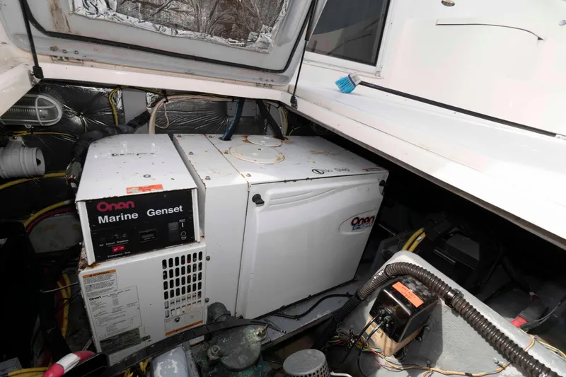 Slide: The Image of Engine room of 2007 Meridian 459 Motoryacht with Onan Marine Genset generator. - 26