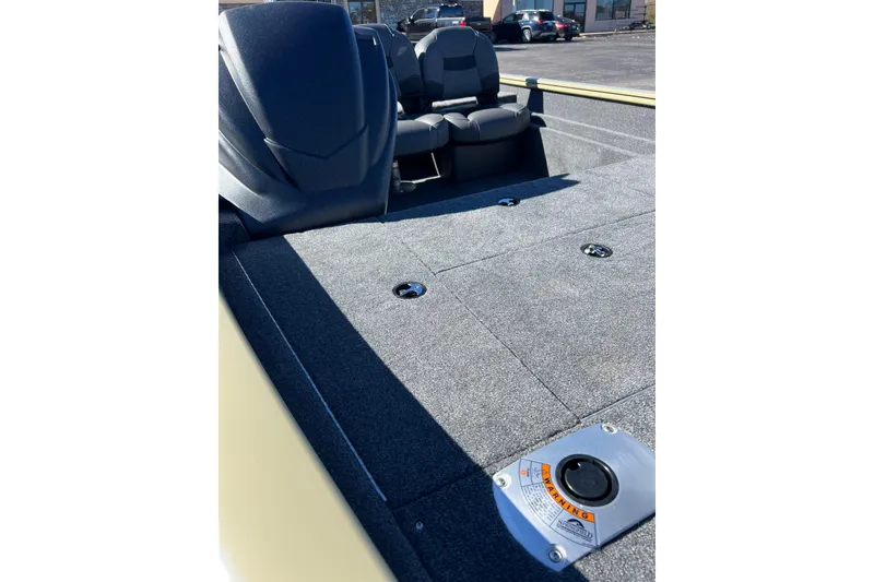 Slide: The Image of 2026 Tracker Pro Team 175 Crappie Edition boat interior with seating and deck details. - 8