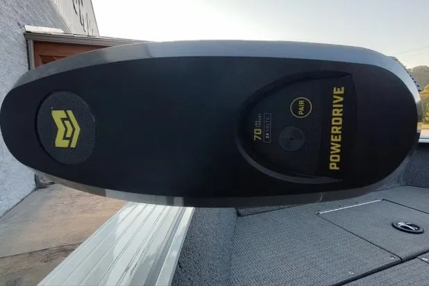 Slide: The Image of 2022 G3 Angler V164 F boat with PowerDrive motor, close-up view. - 4