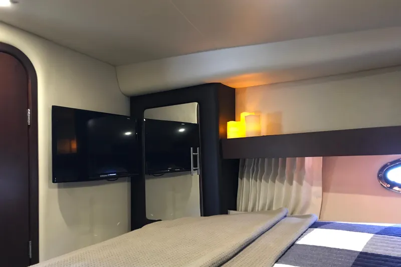 Slide: The Image of Luxurious interior of 2013 Regal 42 Sport Coupe with TV and ambient lighting. - 33