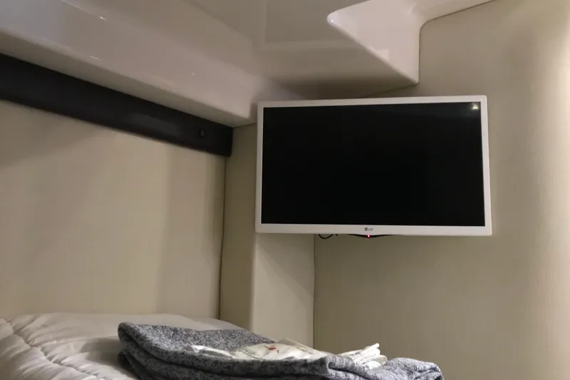 Slide: The Image of Interior of 2013 Regal 42 Sport Coupe with wall-mounted LG TV. - 37