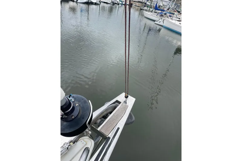 Slide: The Image of Bow view of a 2017 Beneteau Sense 50 yacht in a marina. - 40
