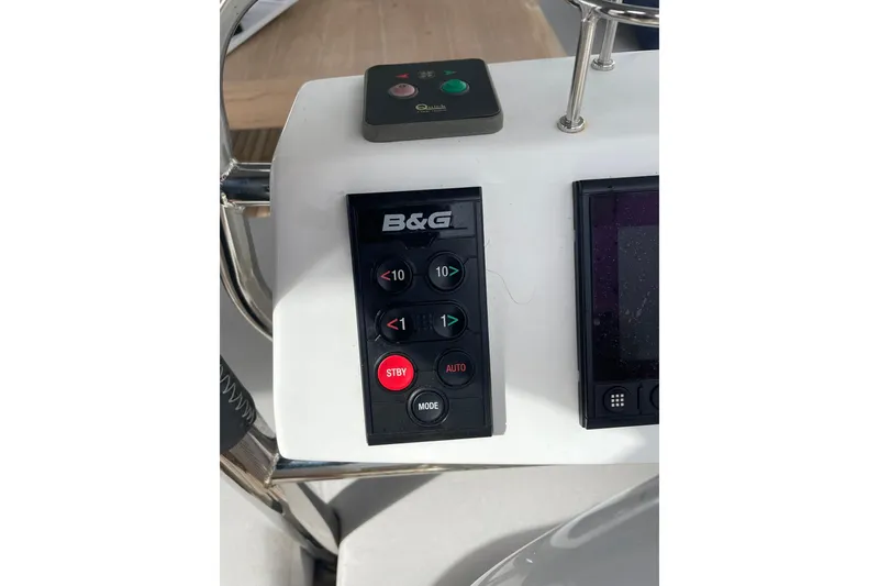 Slide: The Image of Control panel of a 2017 Beneteau Sense 50 yacht with B&G navigation system. - 78