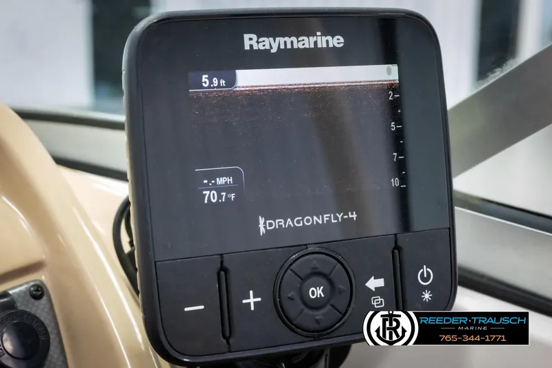 Slide: The Image of Raymarine Dragonfly-4 display on 2015 Chaparral 19 H2O Ski & Fish boat dashboard. - 34