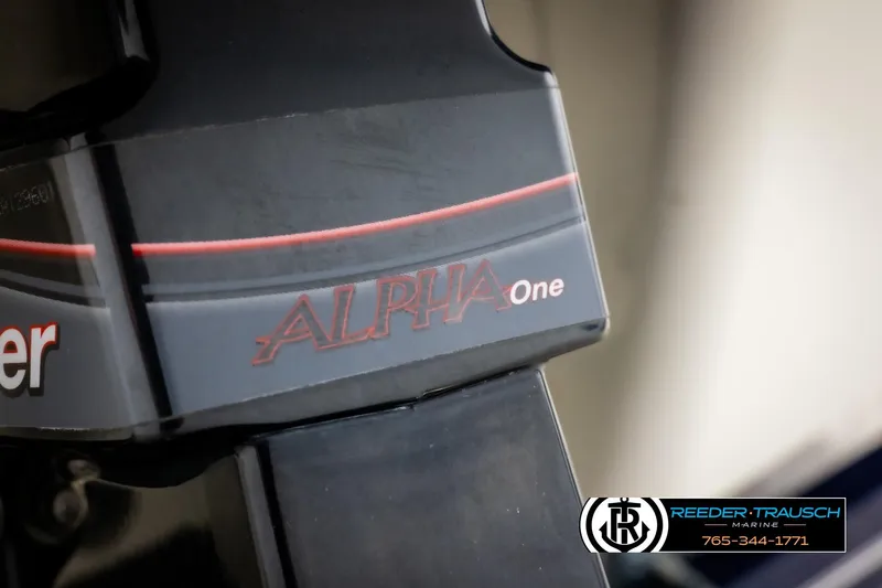 Slide: The Image of Close-up of Alpha One logo on Chaparral 19 H2O Ski & Fish, 2015 model. - 44