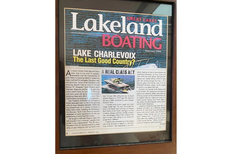 Slide: The Image of 1979 Magnum 38 Sport boat on trailer at Boyne Boat Yard. - 5